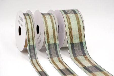 Gedämpftes Grün Fensterrahmen Karomuster Band_AI